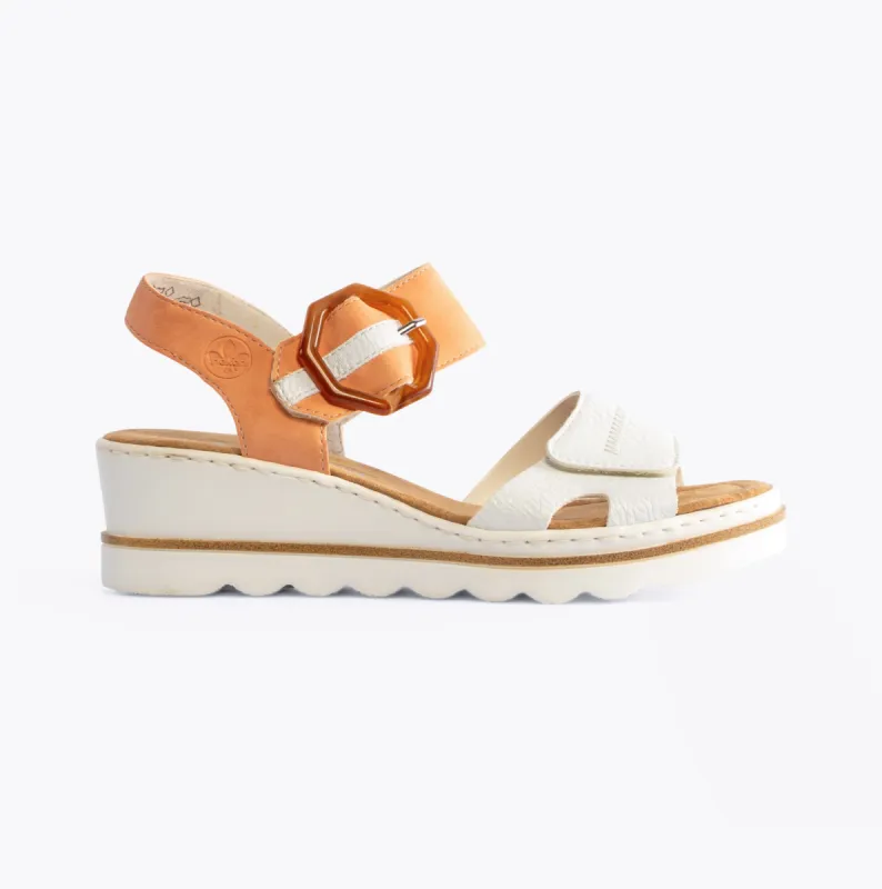 Rieker 67476-38 Womens Sandals White sold by Shuperb