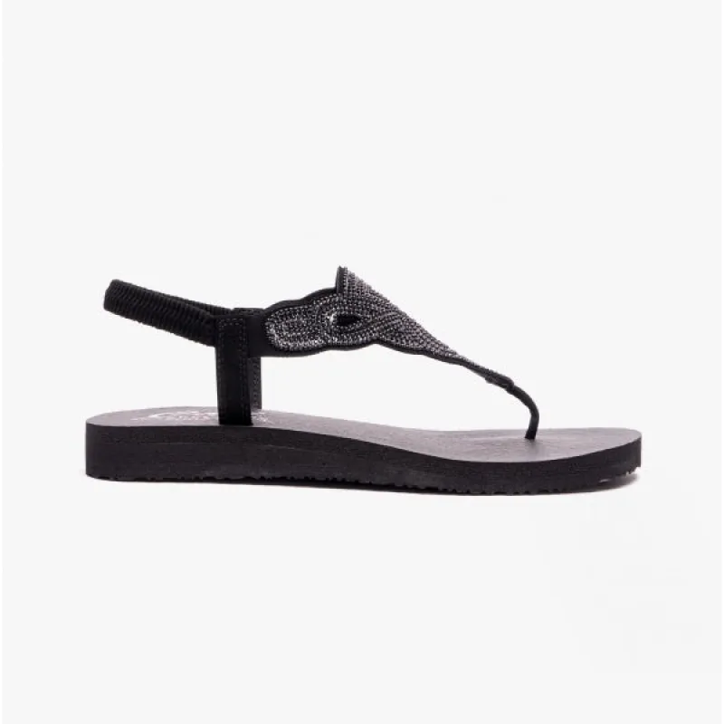 MEDITATION - PEARL PERFECTION Womens Sandals Black Knit sold by Shuperb