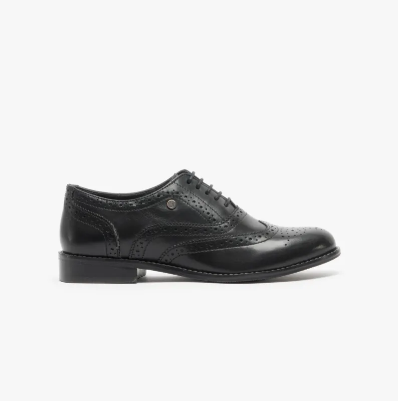 Hush Puppies NATALIE Womens Leather Brogue Shoes Black sold by Shuperb