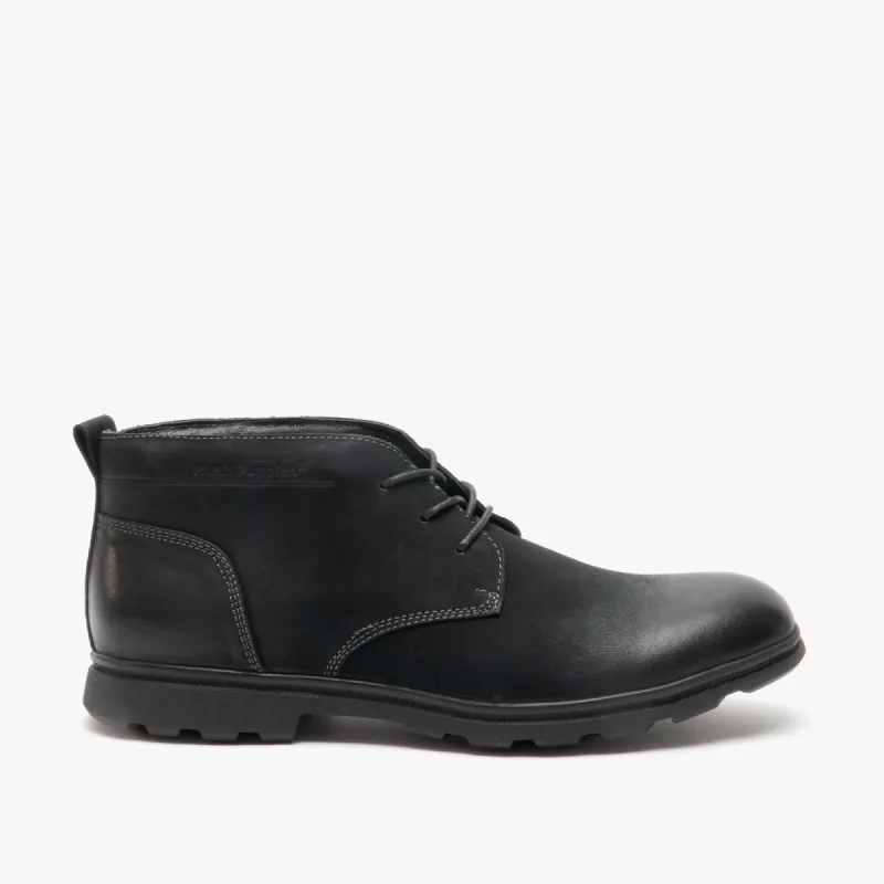 TYSON Mens Leather Chukka Boots Black sold by Shuperb