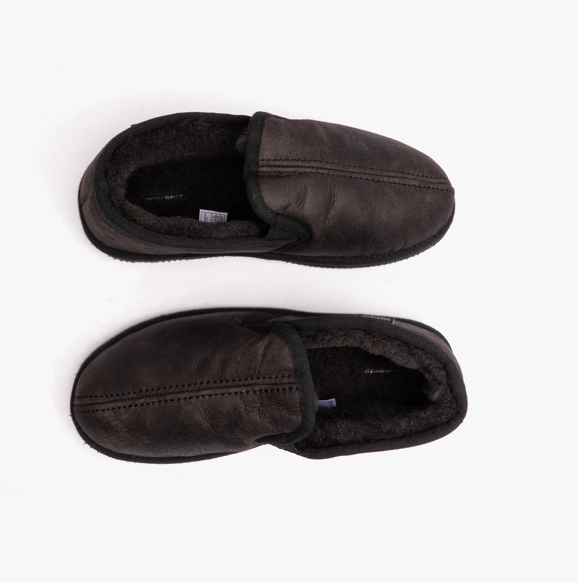 BOSSE Mens Sheepskin Full Slippers Matt Black sold by Shuperb product image thumbnail 5