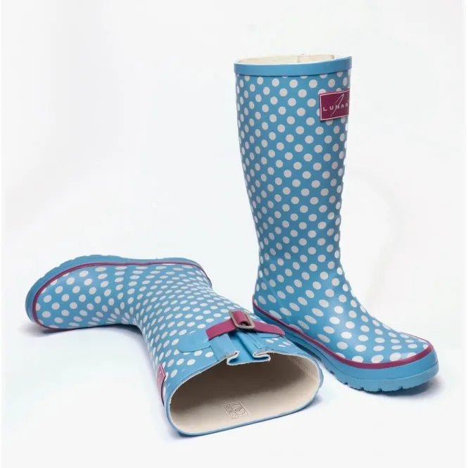 POLKA DOT Womens Rubber Wellingtons Blue sold by Shuperb product image thumbnail 3