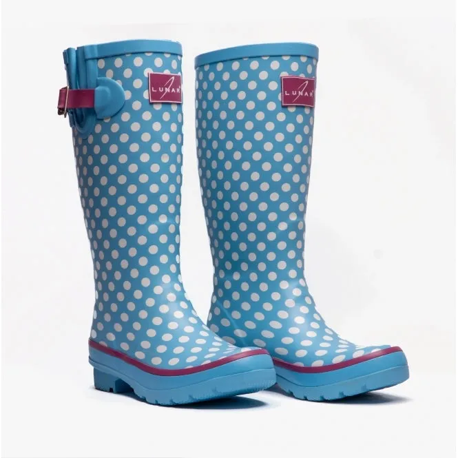 POLKA DOT Womens Rubber Wellingtons Blue sold by Shuperb product image thumbnail 2