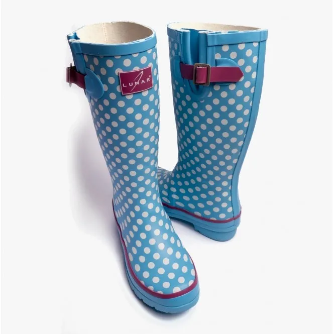 POLKA DOT Womens Rubber Wellingtons Blue sold by Shuperb product image thumbnail 5