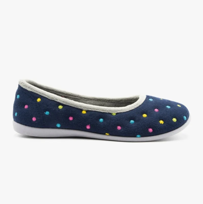 BALLERINA Womens Full Slippers Navy Combi sold by Shuperb