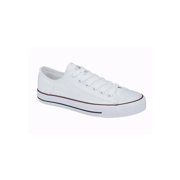 DEK L810G Womens Canvas Lace-Up Trainers White sold by Shuperb