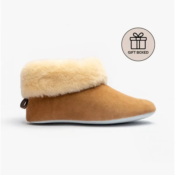 JUBILEE 630 Ladies Sheepskin Full Slippers Chestnut sold by Shuperb