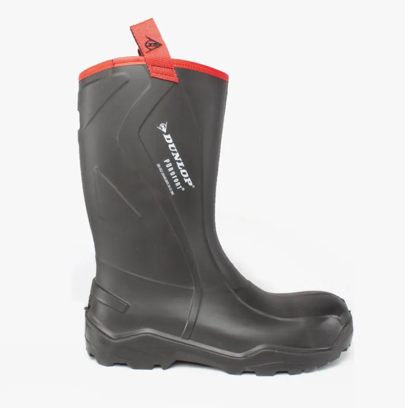 Dunlop PUROFORT+ RUGGED Mens Safety Wellington Boots Black sold by Shuperb