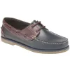 DEK RIVER Mens Leather Moccasin Boat Shoes Navy Blue/Brown sold by Shuperb