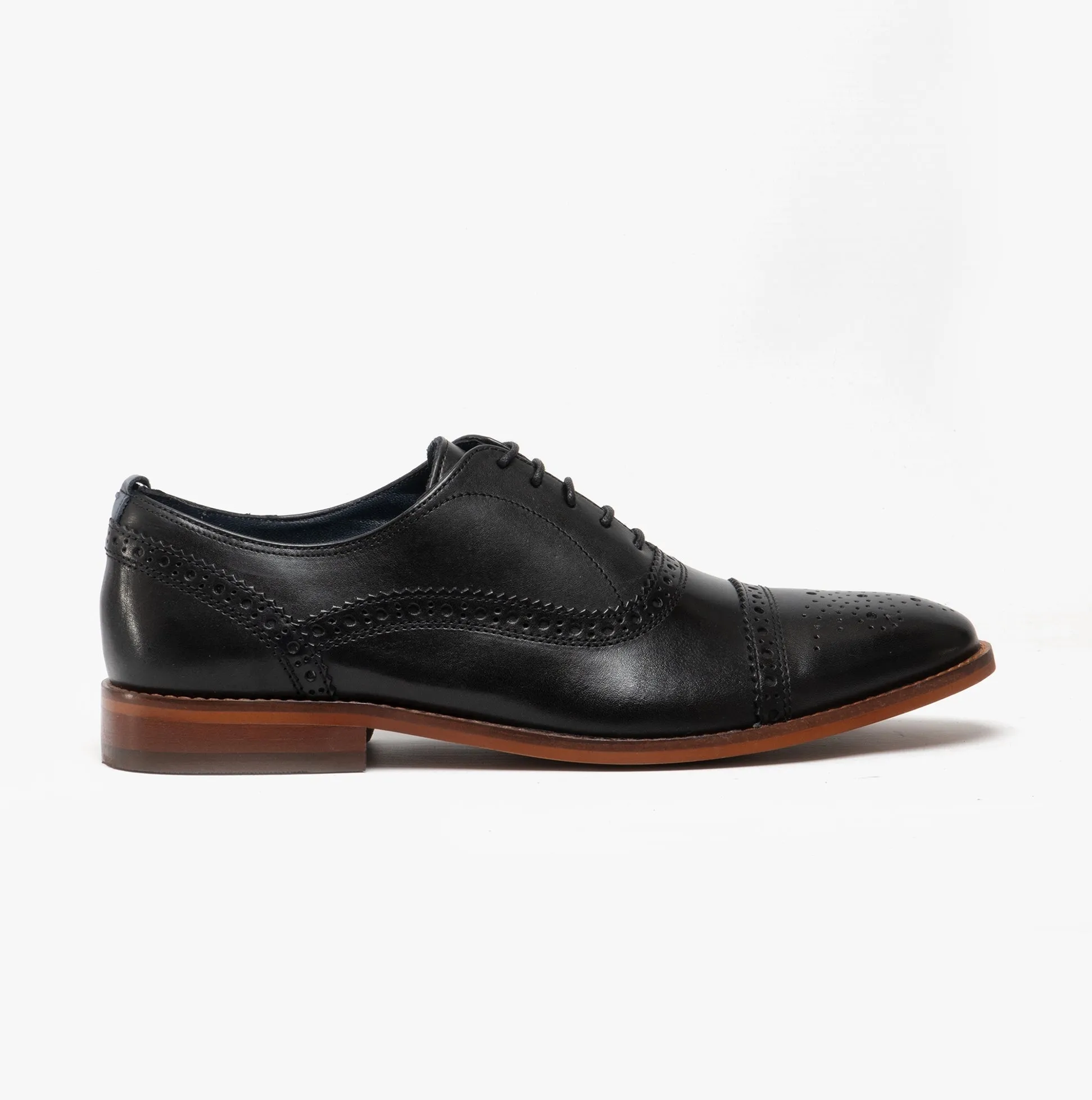Base London CAST Mens Leather Brogue Shoes Black sold by Shuperb