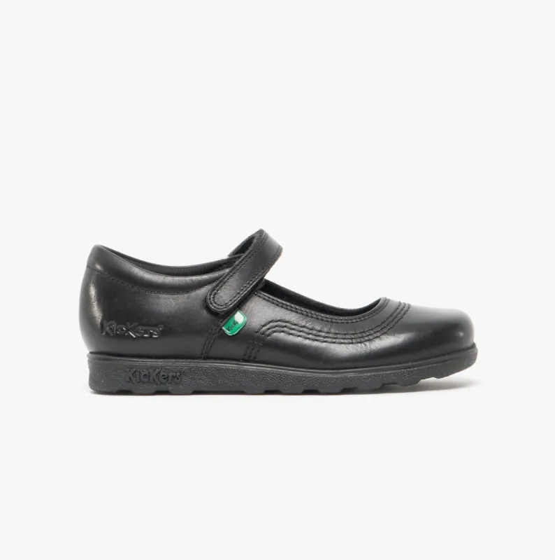 FRAGMA POP Junior Girls Leather Shoes Black sold by Shuperb