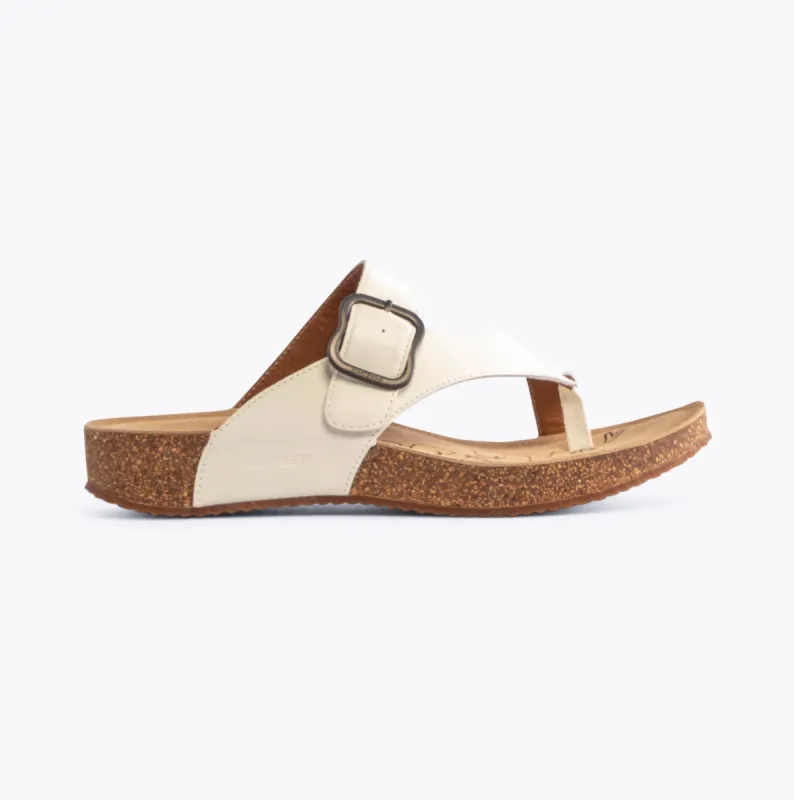 Josef Seibel TONGA 77 Womens Toe-Post Sandals White sold by Shuperb