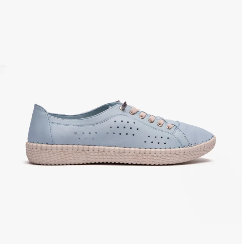 Lotus KAMARI Womens Leather Trainers Pale Blue sold by Shuperb