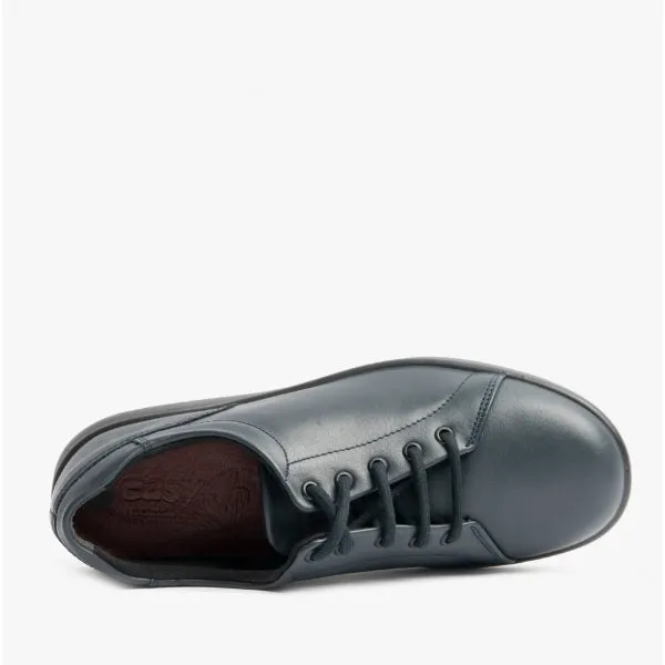 PHOEBE Ladies Leather Extra Wide (2E) Shoes Navy sold by Shuperb product image thumbnail 4