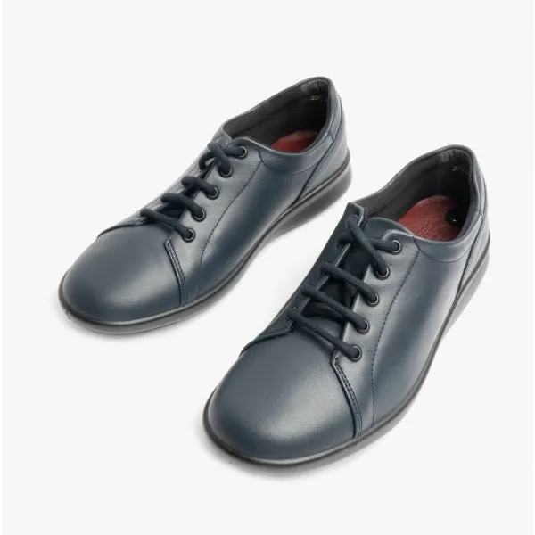 PHOEBE Ladies Leather Extra Wide (2E) Shoes Navy sold by Shuperb product image thumbnail 2