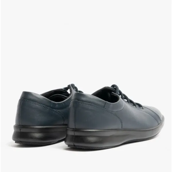 PHOEBE Ladies Leather Extra Wide (2E) Shoes Navy sold by Shuperb product image thumbnail 5