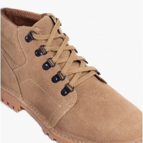Roamers Mens 5 Eyelet D Ring Desert Boots Taupe sold by Shuperb product image thumbnail 5