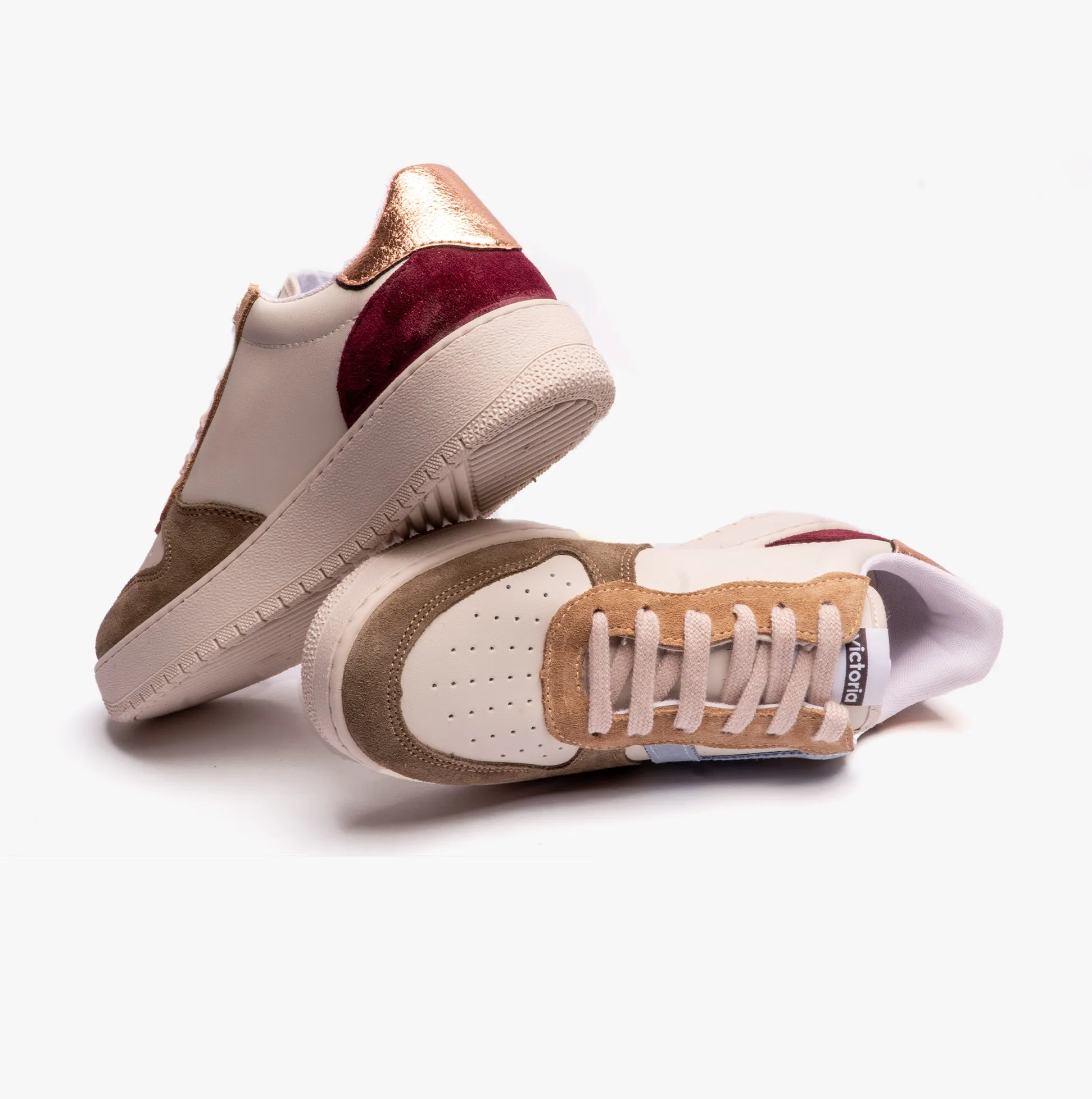 Victoria MADRID MULTICOLOURED SPLIT LEATHER Womens Trainers Khaki sold by Shuperb product image thumbnail 4