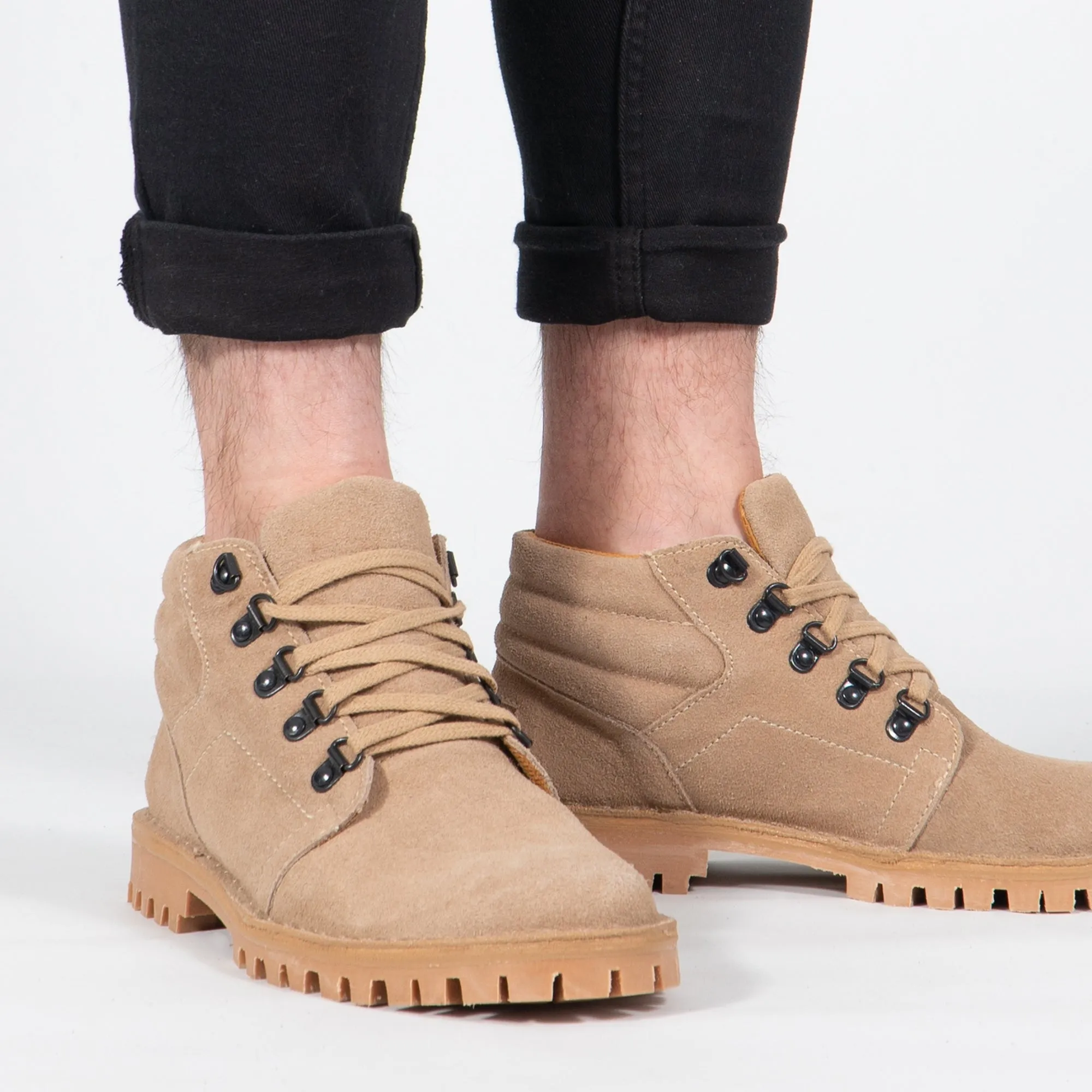 Roamers Mens 5 Eyelet D Ring Desert Boots Taupe sold by Shuperb product image thumbnail 2