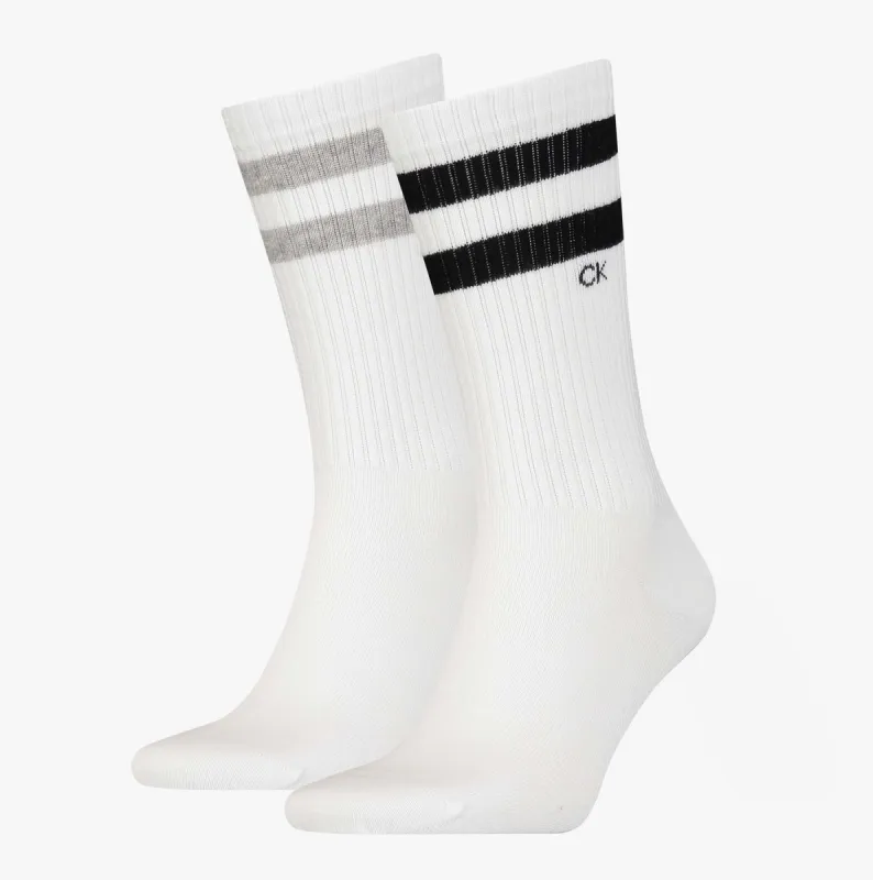 Calvin Klein 2 Pack Mens Crew Trainer Socks White sold by Shuperb
