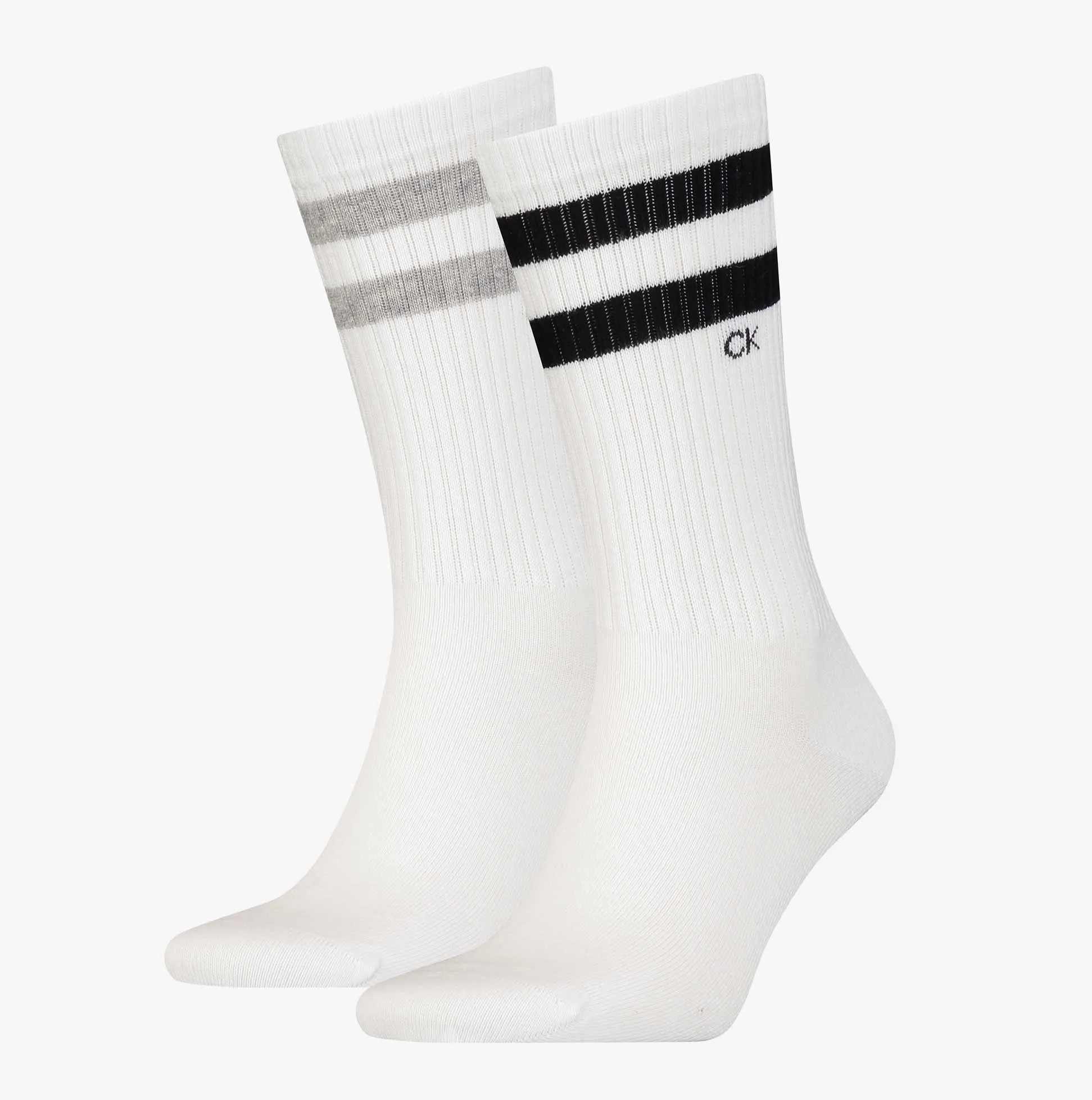 Calvin Klein 2 Pack Mens Crew Trainer Socks White sold by Shuperb