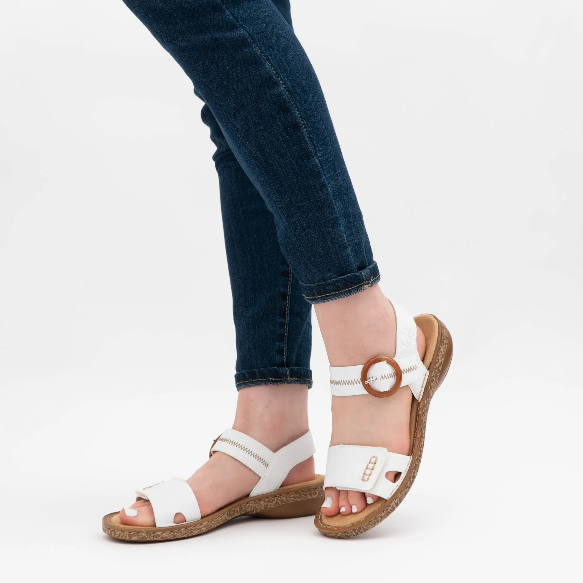 628Z3-80 Ladies Touch Fasten Sandals White sold by Shuperb product image thumbnail 2