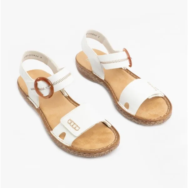 628Z3-80 Ladies Touch Fasten Sandals White sold by Shuperb product image thumbnail 3