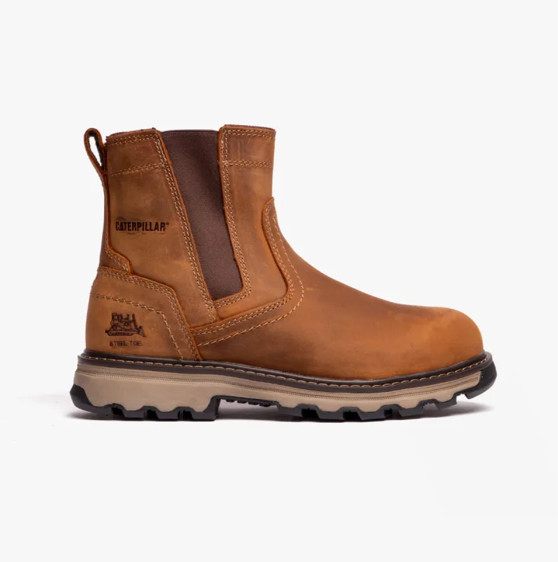 CAT PELTON Mens Dealer Safety Boots Beige made by Caterpillar