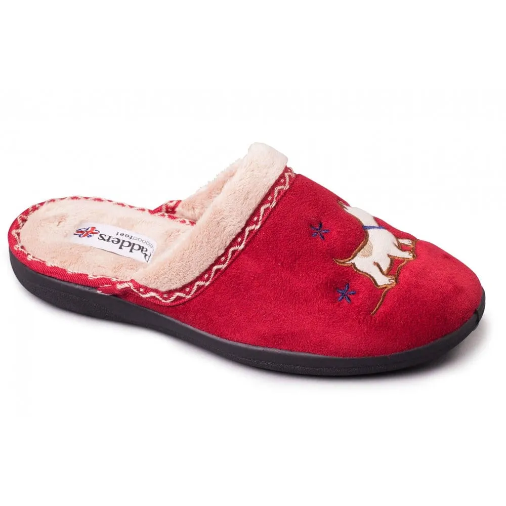 Padders SCOTTY Womens (2E Fit) Mule Slippers Red sold by Shuperb product image thumbnail 2