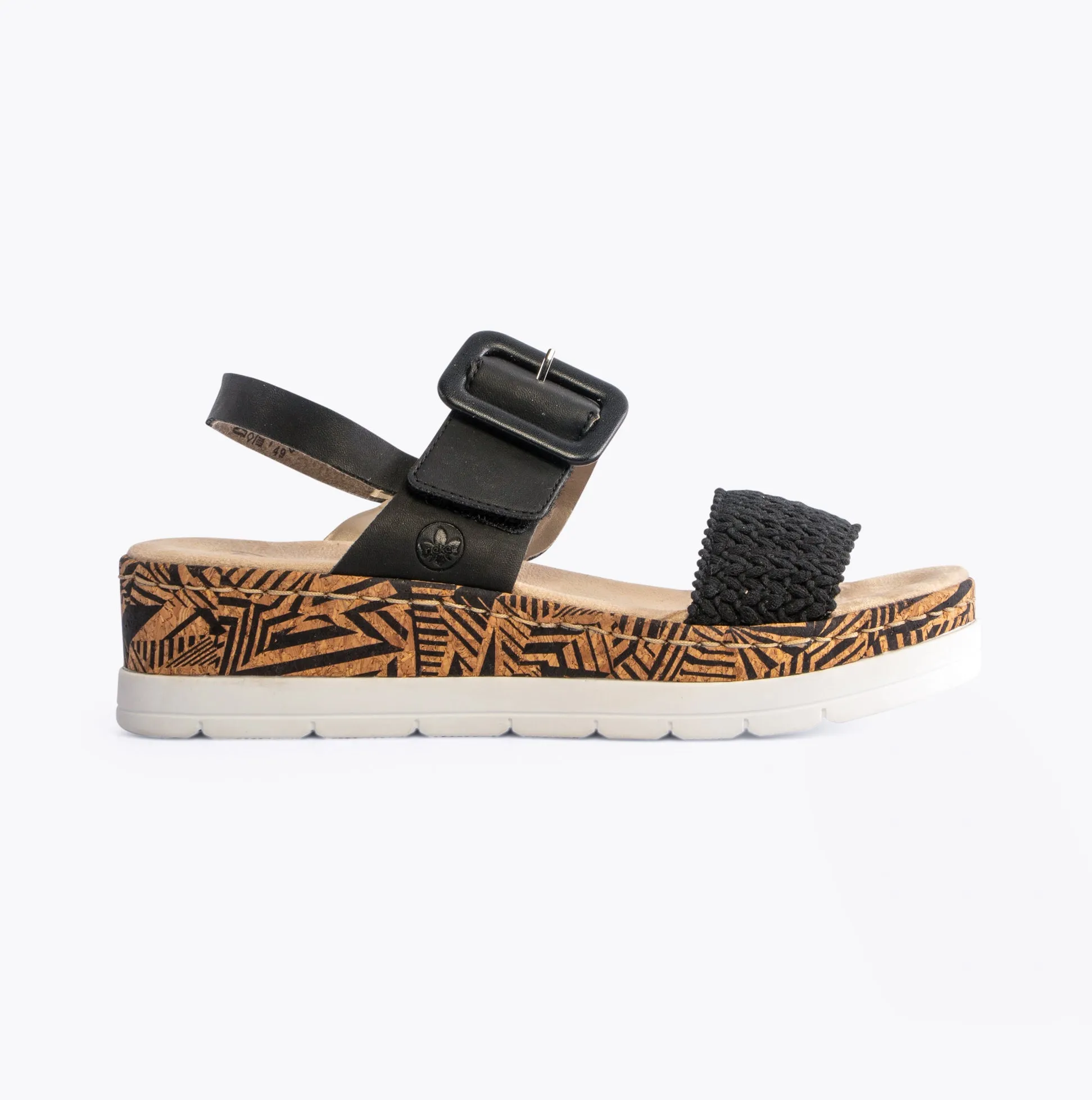 Rieker V3950-00 Womens Sandals Black sold by Shuperb