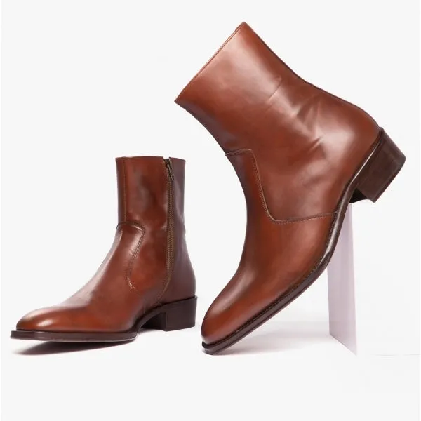 Club Cubano ARNO Mens Leather Cuban Heel Boots Cognac sold by Shuperb product image thumbnail 4