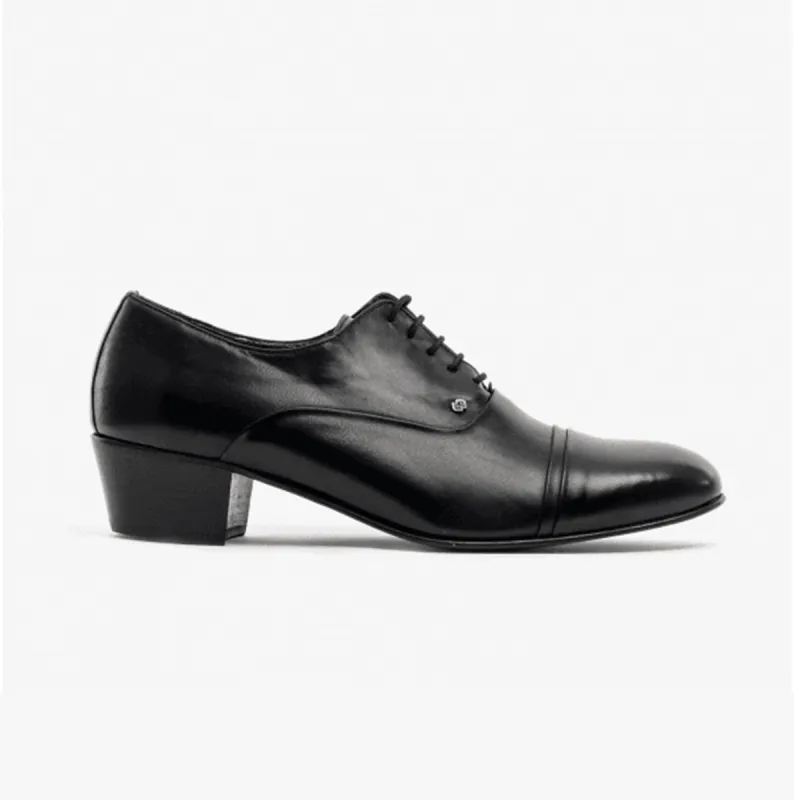 Club Cubano CORDOBA Mens Soft Leather Lace-Up Cuban Heel Oxford Shoes Black sold by Shuperb