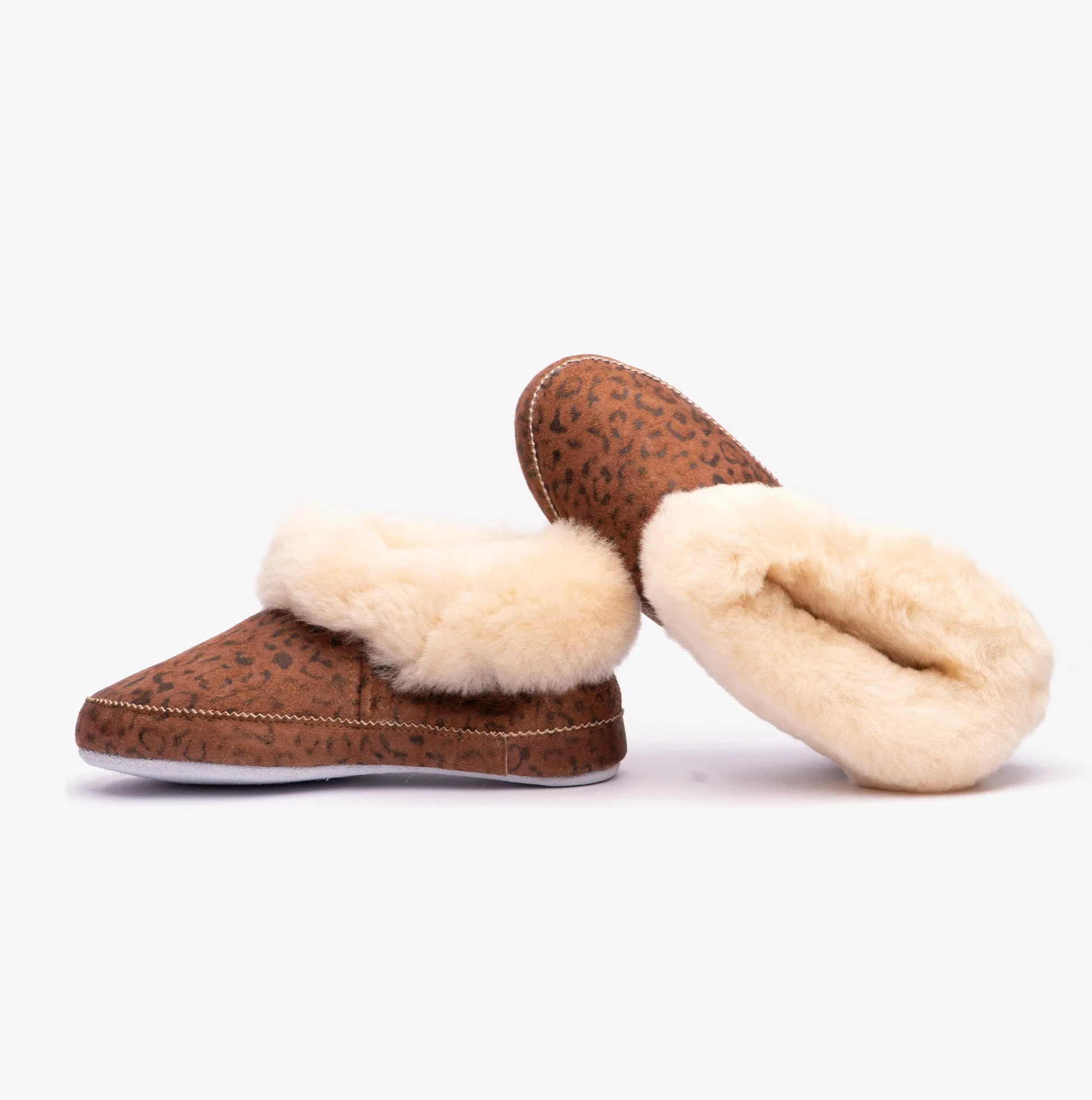Shepherd EMMY Womens Sheepskin Slipper Boots Chestnut/Leopard sold by Shuperb product image thumbnail 4