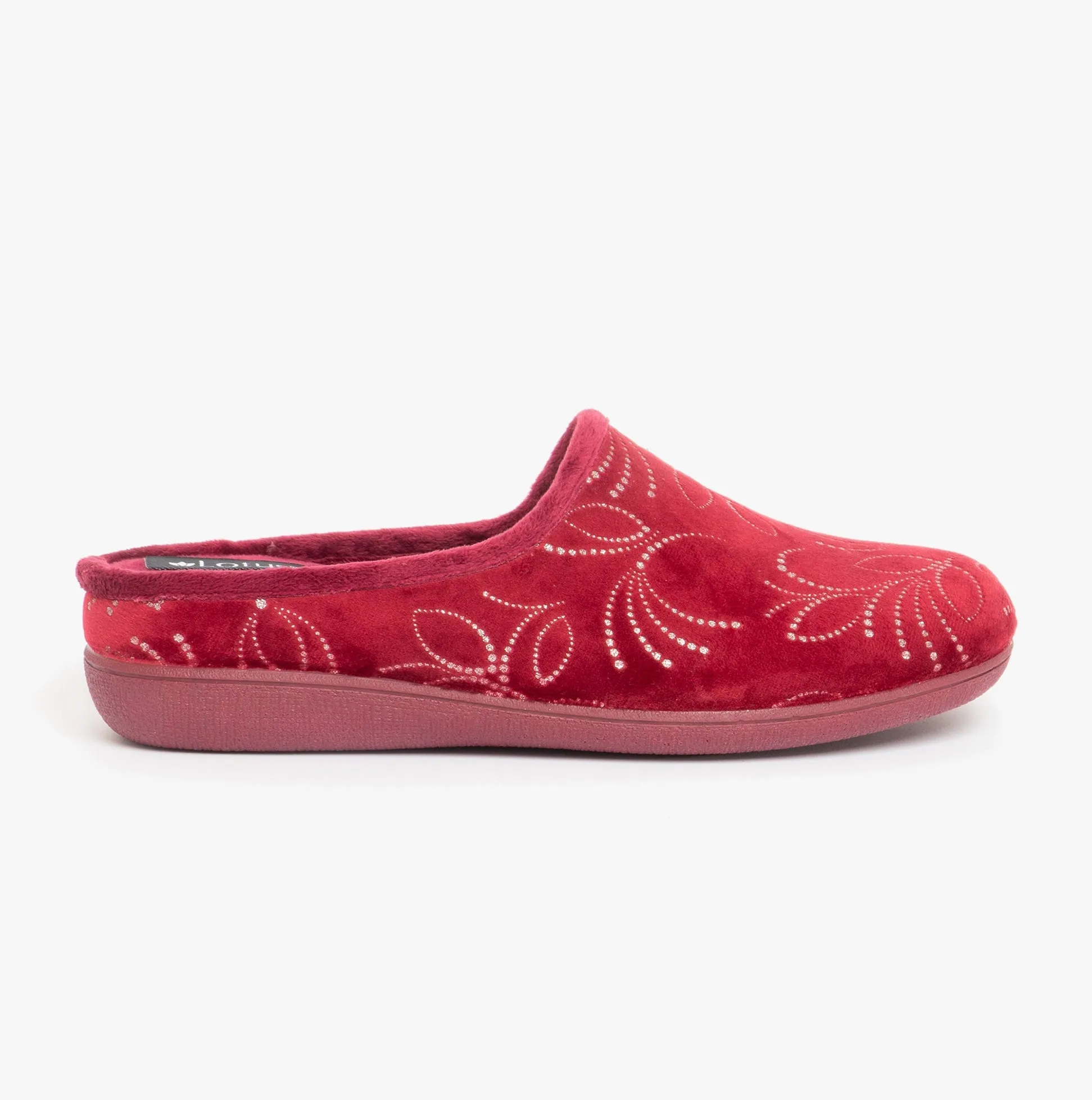 ELIZABETH Ladies Mule Slippers Red sold by Shuperb