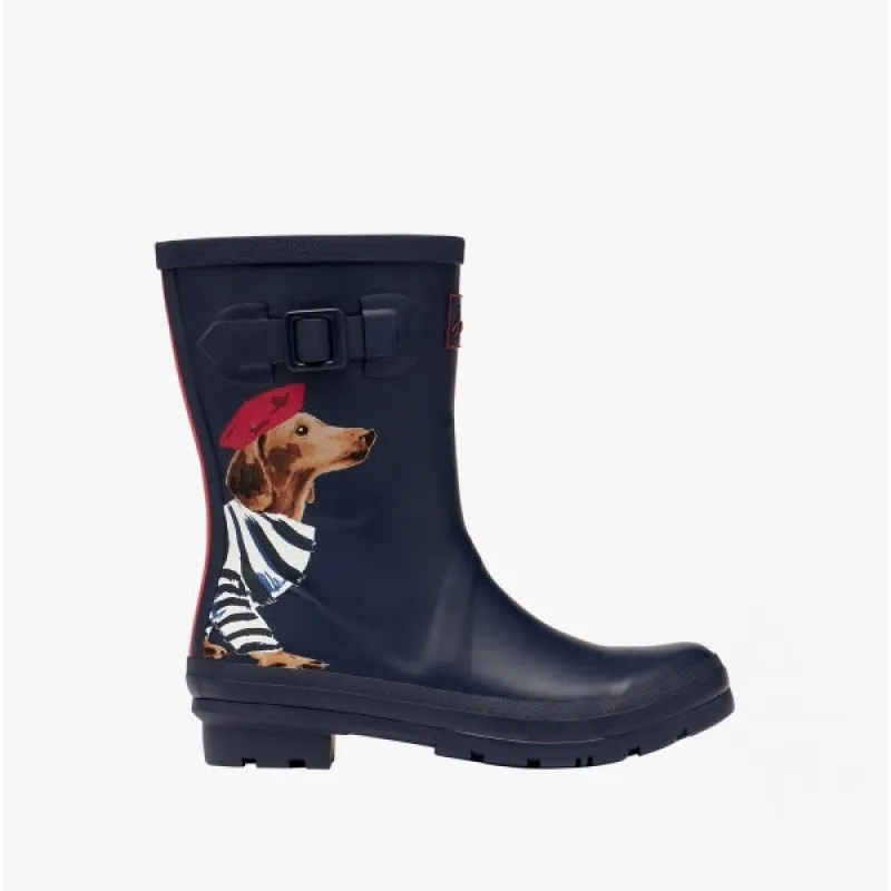 MOLLY WELLY Ladies Rubber Wellies Navy Sausage Dog sold by Shuperb