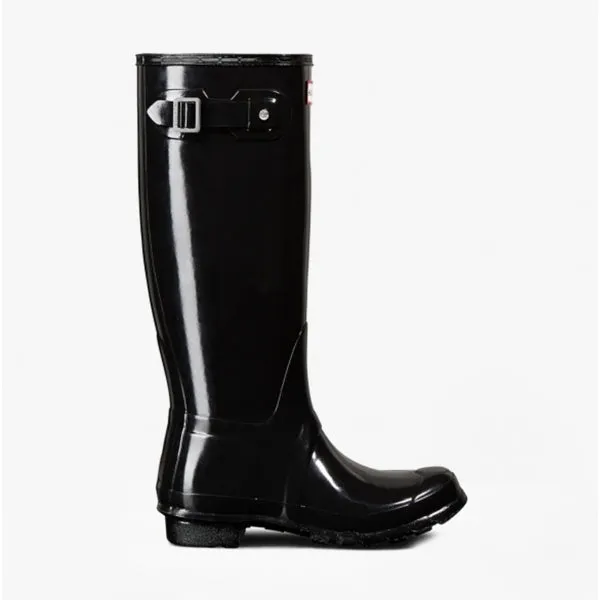 Hunter ORIGINAL TALL Womens Wellies Black Gloss sold by Shuperb