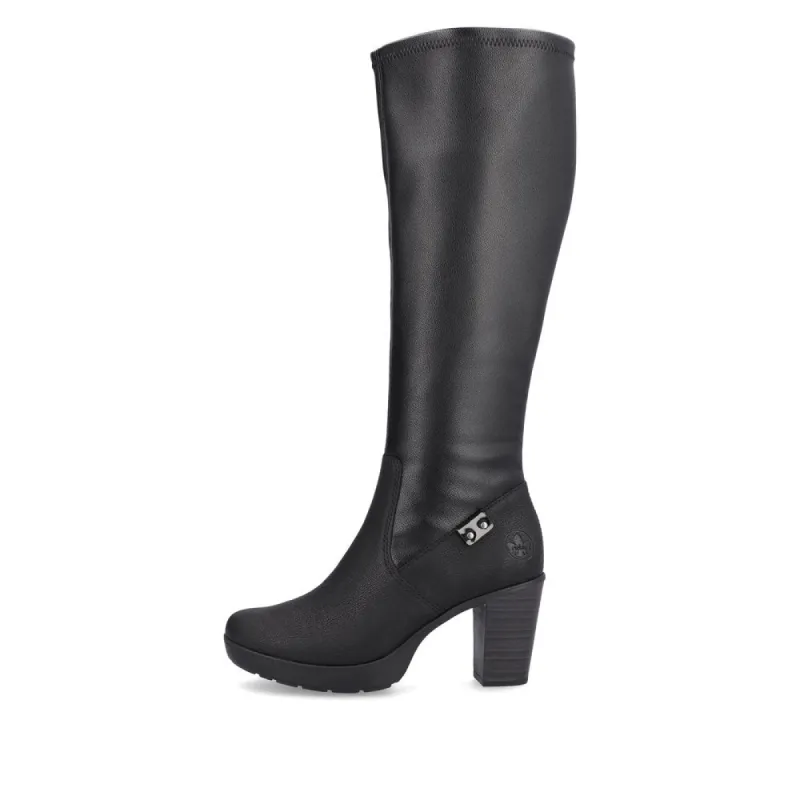 Y2253-00 Womens Knee High Boots Black made by Rieker