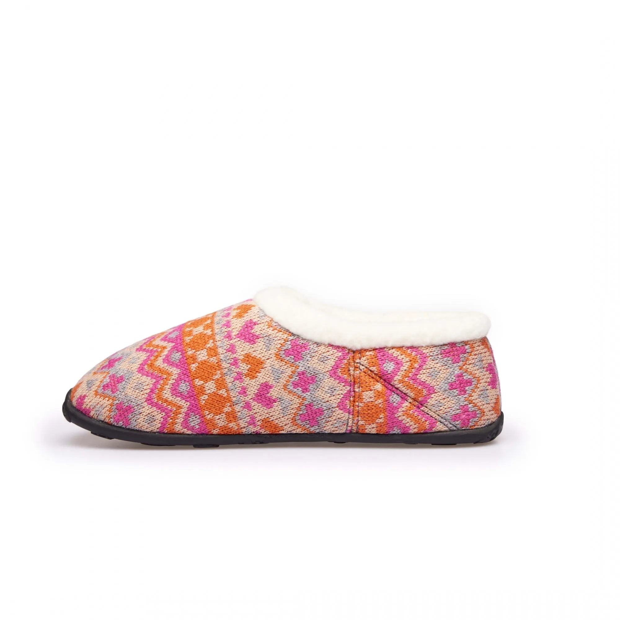 LAYLA Ladies Full Slippers Orange/Pink Knit sold by Shuperb product image thumbnail 3