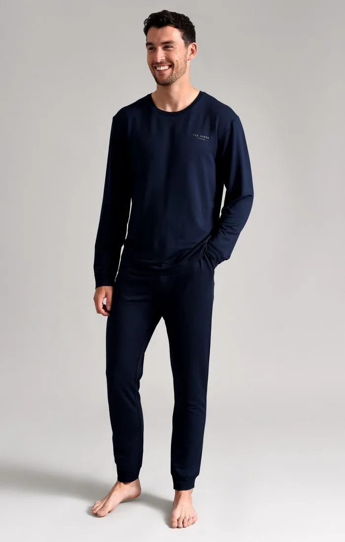 Ted Baker SUPER SOFT Long Sleeve Top Mens Navy sold by Shuperb