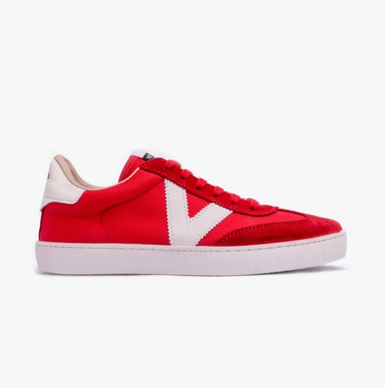 Victoria BERLIN SPLIT LEATHER & NYLON Womens Trainers Rojo sold by Shuperb