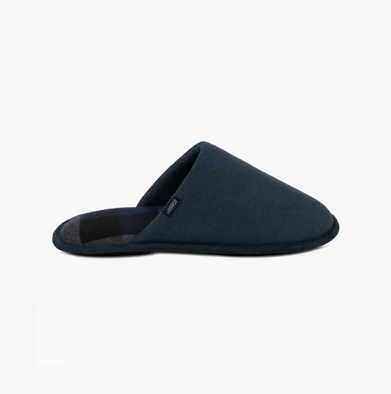 JERSEY MULE Slippers Mens Navy sold by Shuperb