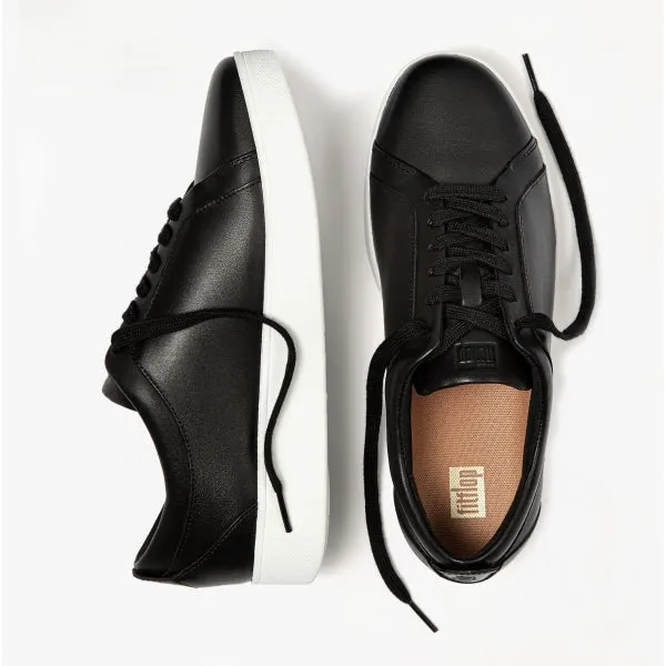 FitFlop RALLY Womens Leather Trainers Black/White sold by Shuperb product image thumbnail 3