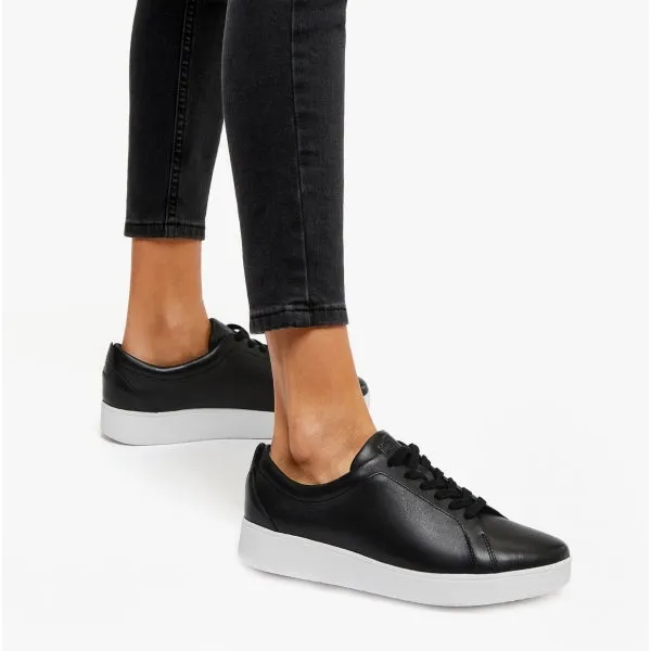 FitFlop RALLY Womens Leather Trainers Black/White sold by Shuperb product image thumbnail 2