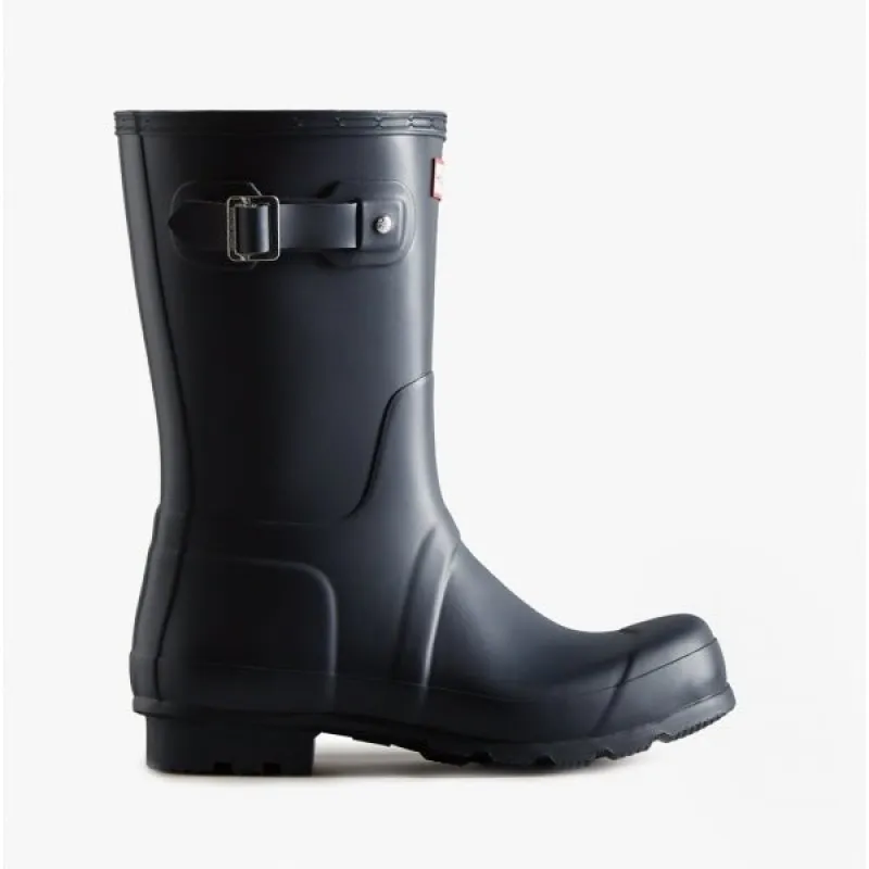 Hunter ORIGINAL SHORT Mens Wellies Navy sold by Shuperb