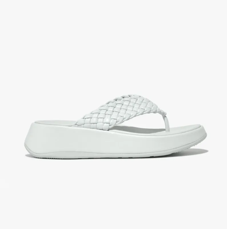 F-MODE WOVEN-LEATHER Womens Toe Post Sandals Seafoam Blue sold by Shuperb