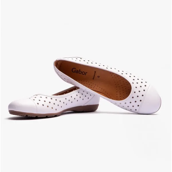 Gabor RUFFLE Womens Leather Ballet Flats White sold by Shuperb product image thumbnail 5