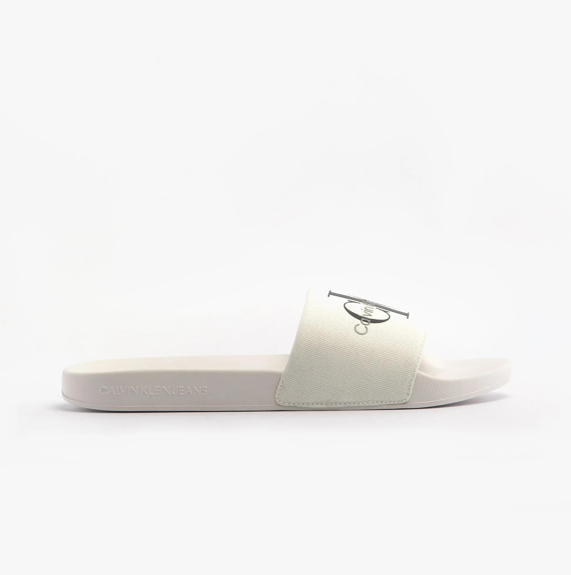 SLIDE MONOGRAM Mens Flip Flops Bright White/Black sold by Shuperb