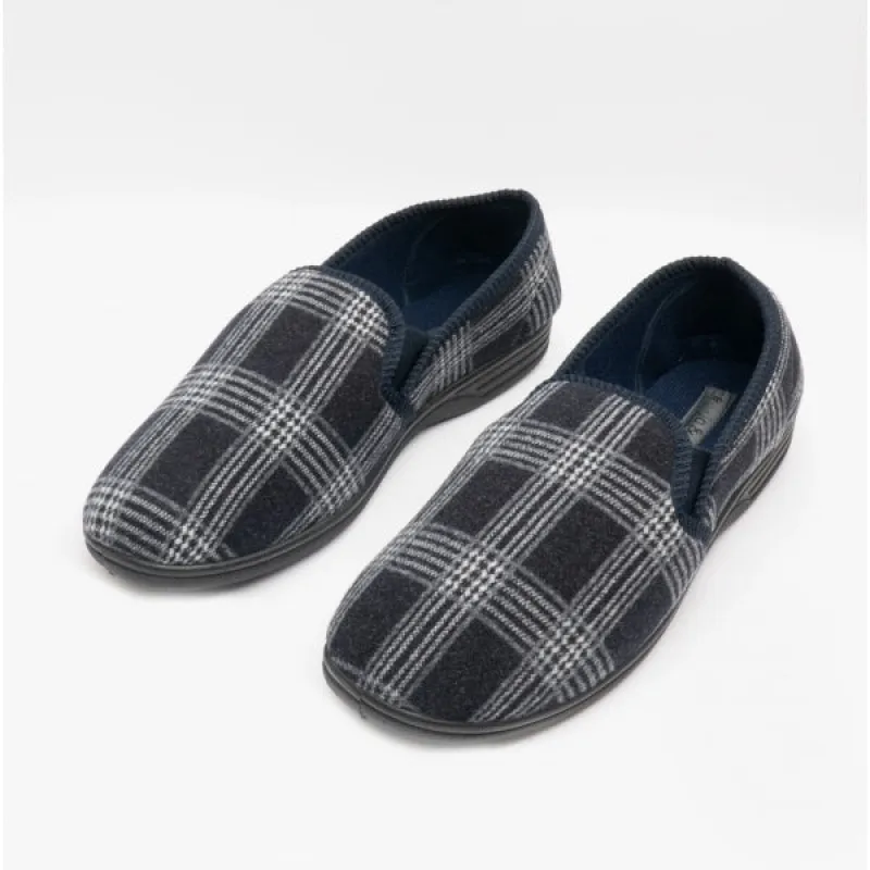 GLENMORE Mens Full Slippers Navy sold by Shuperb