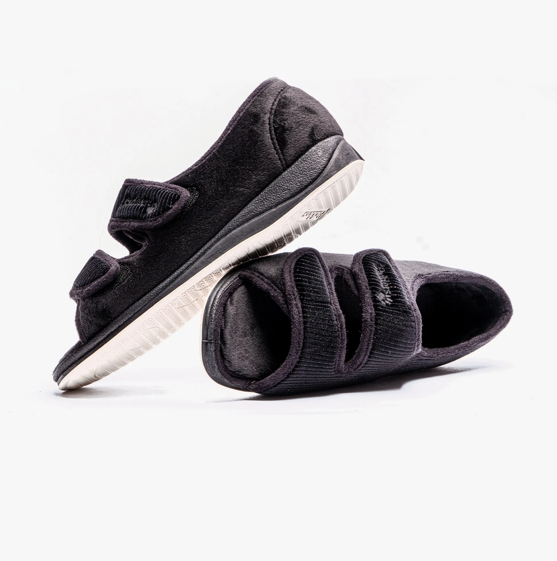 Padders LYDIA X Womens (6E Fit) Touch Fasten Slippers Black sold by Shuperb product image thumbnail 3