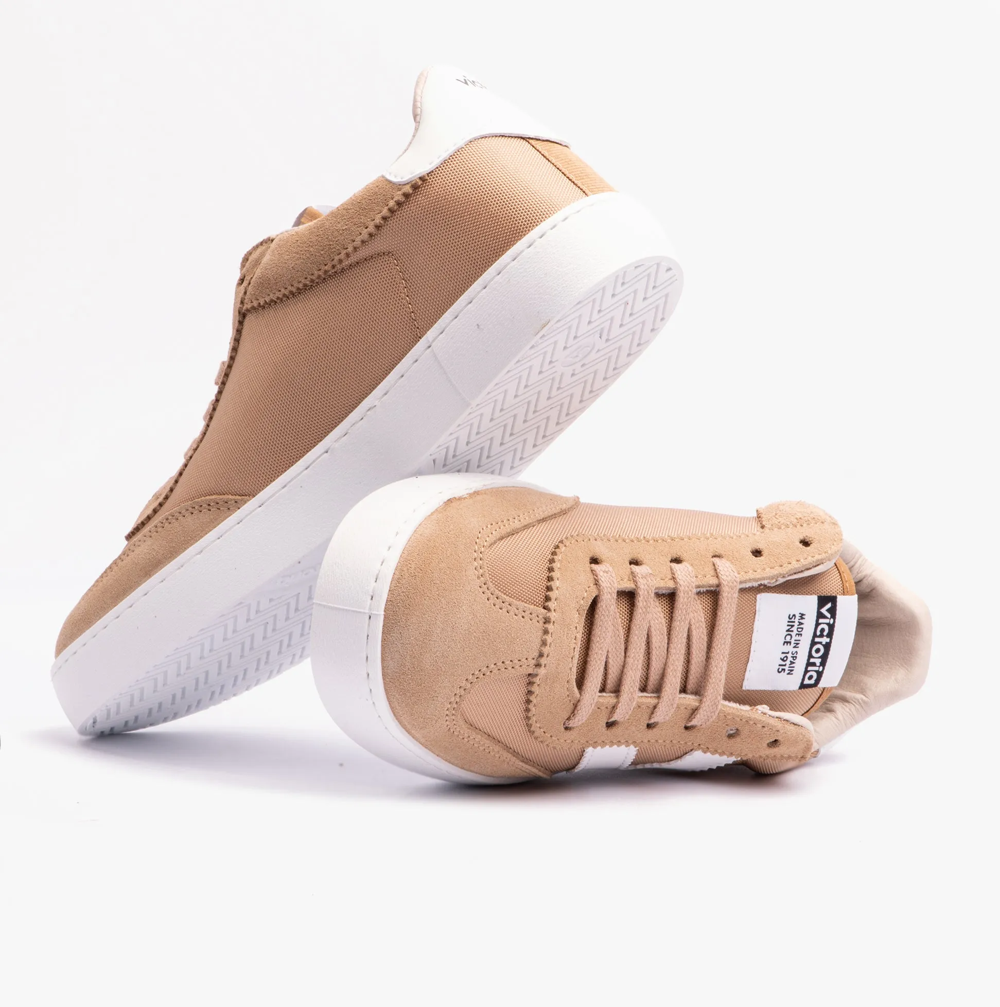Victoria BERLIN SPLIT LEATHER & NYLON Womens Trainers Taupe sold by Shuperb product image thumbnail 5